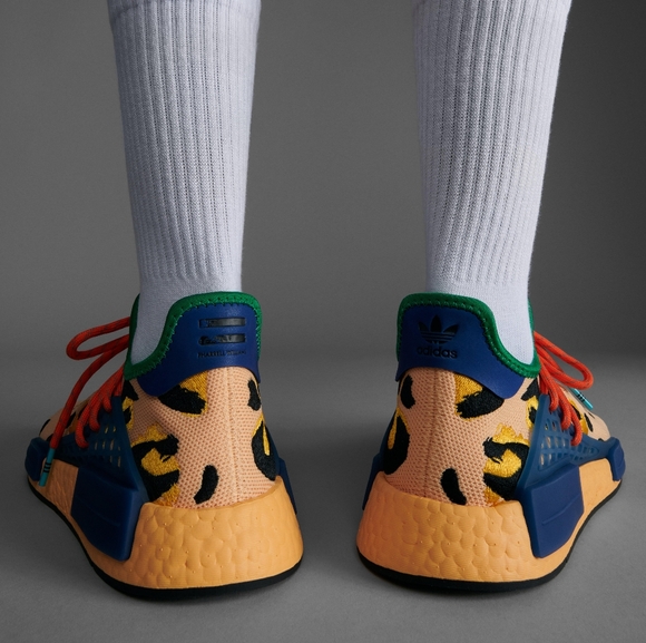 NWT Adidas x Pharrell Hu Pulse Amber Animal Print NMD Boost Human Race Sneakers - Picture 14 of 15
